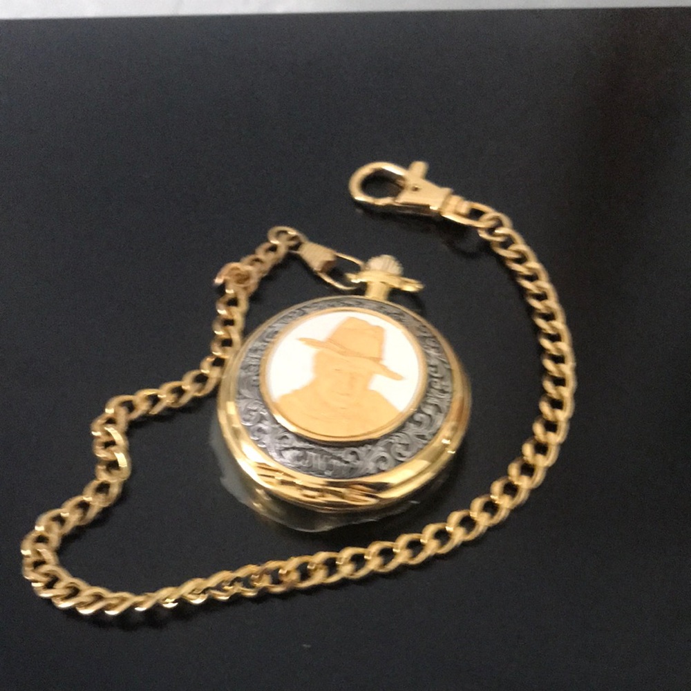 John Wayne Gold-Tone Pocket Watch